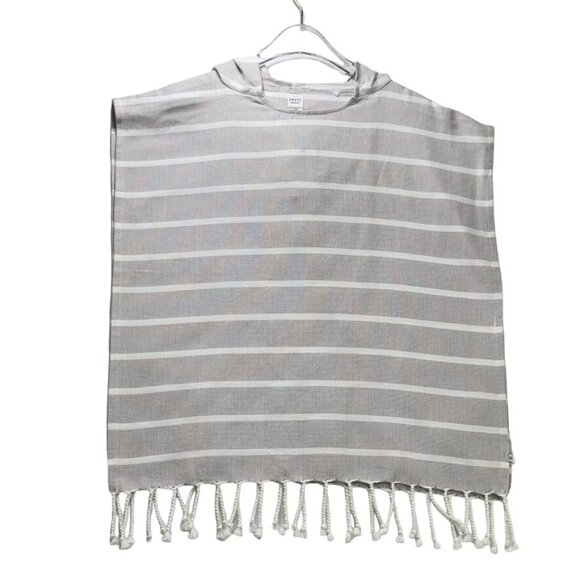 ZESTT Striped Organic Cotton Hooded Poncho With Tassels By Zestt Organics Big Ki - Picture 4 of 7